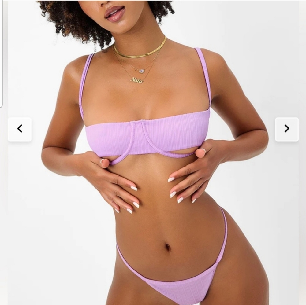Frankies bikinis Campbell Plisse underwire top S (top only)
